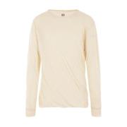 Beige Oversize Drapert Asymmetrisk T-skjorte