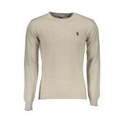 Beige Ull Herre Pullover Genser