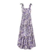 Paisley Print Midi Kjole Kvinner