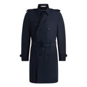 Mørkeblå Trenchcoat Slim Fit