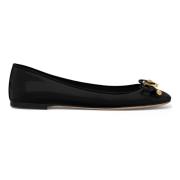 Svart Patent Skinn Ballet Flats