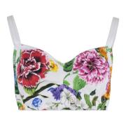 Blomstertrykk bomull crop top