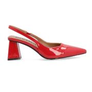 Rød Patent Slingback Pumps