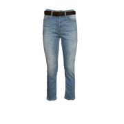 Cropped Jeans med Belte