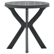 vidaXL Bistrobord antrasitt Ø70 cm plast