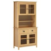 vidaXL Highboard Hill honningbrun 90x40x180 cm heltre furu