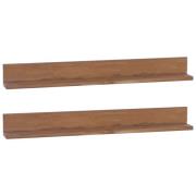 vidaXL Vegghyller 2 stk 90x10x10 cm heltre teak