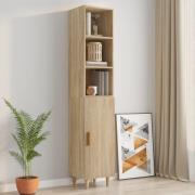 vidaXL Highboard sonoma eik 34,5x34x180 cm konstruert tre