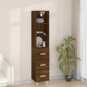 vidaXL Highboard brun eik 34,5x34x180 cm konstruert tre