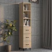 vidaXL Highboard sonoma eik 34,5x34x180 cm konstruert tre