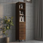 vidaXL Highboard brun eik 34,5x34x180 cm konstruert tre