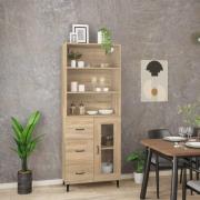 vidaXL Highboard sonoma eik konstruert tre