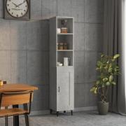 vidaXL Highboard betonggrå 34,5x34x180 cm konstruert tre