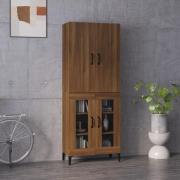 vidaXL Highboard brun eik 69,5x34x180 cm konstruert tre