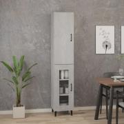 vidaXL Highboard betonggrå 34,5x34x180 cm konstruert tre