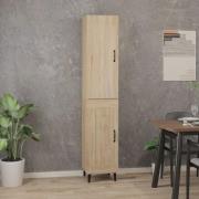 vidaXL Highboard sonoma eik 34,5x34x180 cm konstruert tre