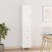 vidaXL Highboard høyglans hvit 35x34x180 cm konstruert tre