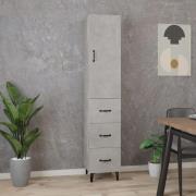 vidaXL Highboard betonggrå 34,5x34x180 cm konstruert tre