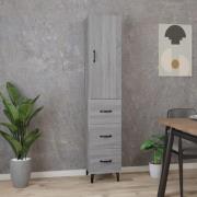 vidaXL Highboard grå sonoma 34,5x34x180 cm konstruert tre