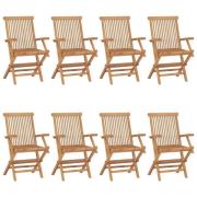 vidaXL Hagestoler 8 stk heltre teak