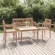 vidaXL Hagesofagruppe 4 deler heltre teak