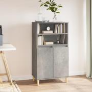 vidaXL Highboard betonggrå 60x36x110 cm konstruert tre