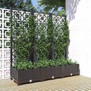 vidaXL Plantekasse med espalier svart 120x40x121,5 cm PP