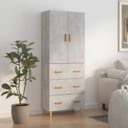 vidaXL Highboard betonggrå 70x34x180 cm konstruert tre