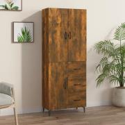 vidaXL Highboard røkt eik 69,5x34x180 cm konstruert tre