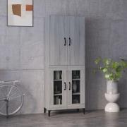 vidaXL Highboard grå sonoma 69,5x34x180 cm konstruert tre