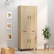 vidaXL Highboard sonoma eik 69,5x34x180 cm konstruert tre