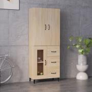 vidaXL Highboard sonoma eik 69,5x34x180 cm konstruert tre