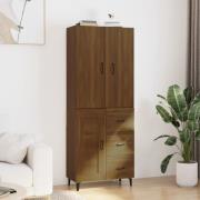 vidaXL Highboard brun eik 69,5x34x180 cm konstruert tre