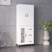 vidaXL Highboard hvit 69,5x34x180 cm konstruert tre