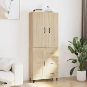 vidaXL Highboard sonoma eik 69,5x34x180 cm konstruert tre