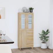 vidaXL Highboard sonoma eik 69,5x34x180 cm konstruert tre