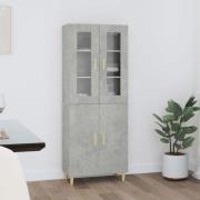 vidaXL Highboard betonggrå 70x34x180 cm konstruert tre