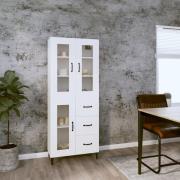 vidaXL Highboard hvit 69,5x34x180 cm konstruert tre