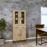 vidaXL Highboard sonoma eik 69,5x34x180 cm konstruert tre