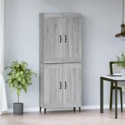 vidaXL Highboard grå sonoma 69,5x34x180 cm konstruert tre