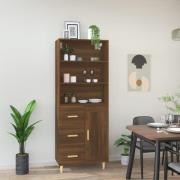 vidaXL Highboard brun eik konstruert tre