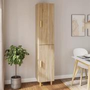 vidaXL Highboard sonoma eik 34,5x34x180 cm konstruert tre