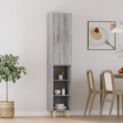 vidaXL Highboard grå sonoma 34,5x34x180 cm konstruert tre