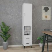 vidaXL Highboard hvit 34,5x34x180 cm konstruert tre