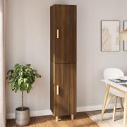 vidaXL Highboard brun eik 34,5x34x180 cm konstruert tre