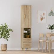 vidaXL Highboard sonoma eik 34,5x34x180 cm konstruert tre