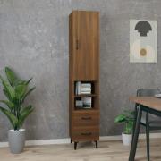 vidaXL Highboard brun eik 34,5x34x180 cm konstruert tre