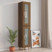 vidaXL Highboard brun eik 34,5x34x180 cm konstruert tre