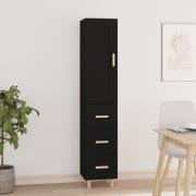 vidaXL Highboard svart 35x34x180 cm konstruert tre