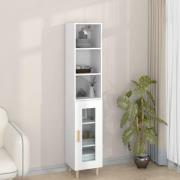 vidaXL Highboard hvit 34,5x34x180 cm konstruert tre